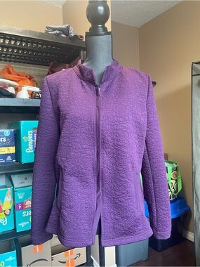 Royal purple zip-up textured jacket